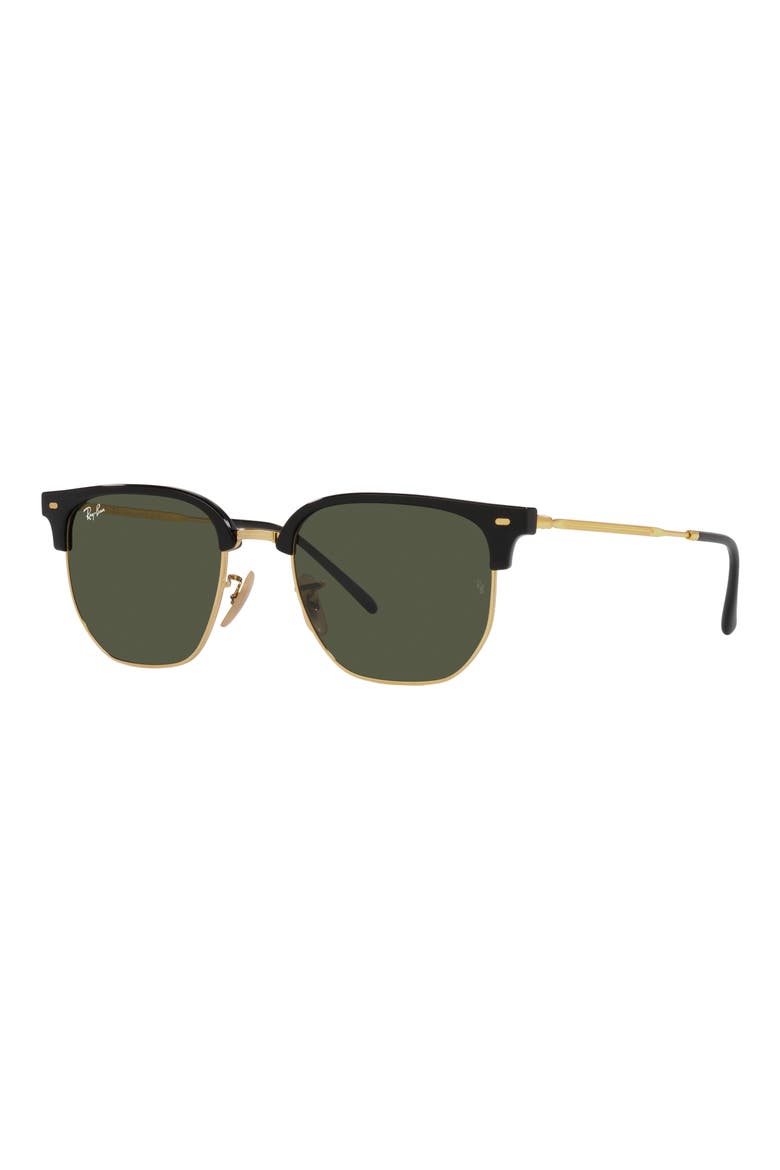 New Clubmaster 51mm Irregular Sunglasses, Alternate, color, BLACK