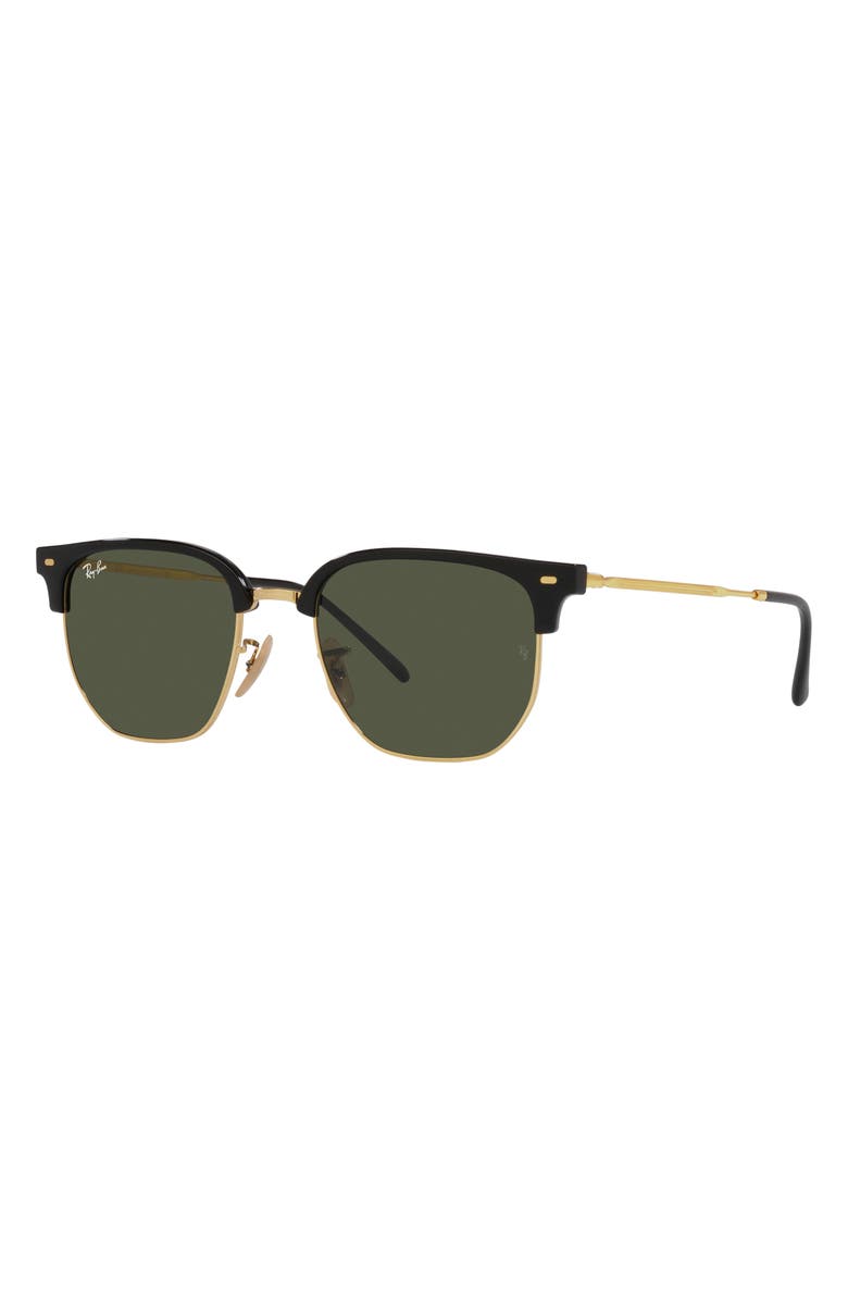 Ray-Ban New Clubmaster 51mm Irregular Sunglasses, Alternate, color, Black