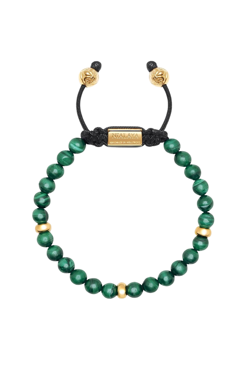 Malachite Gold Beaded Bracelet