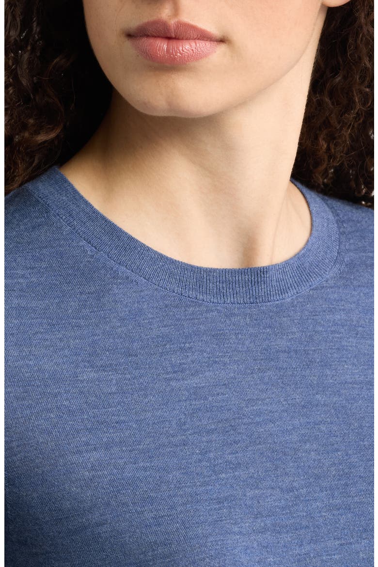 Regal Short Sleeve Wool Sweater, Alternate, color, STEEL BLUE MELANGE - ZQS