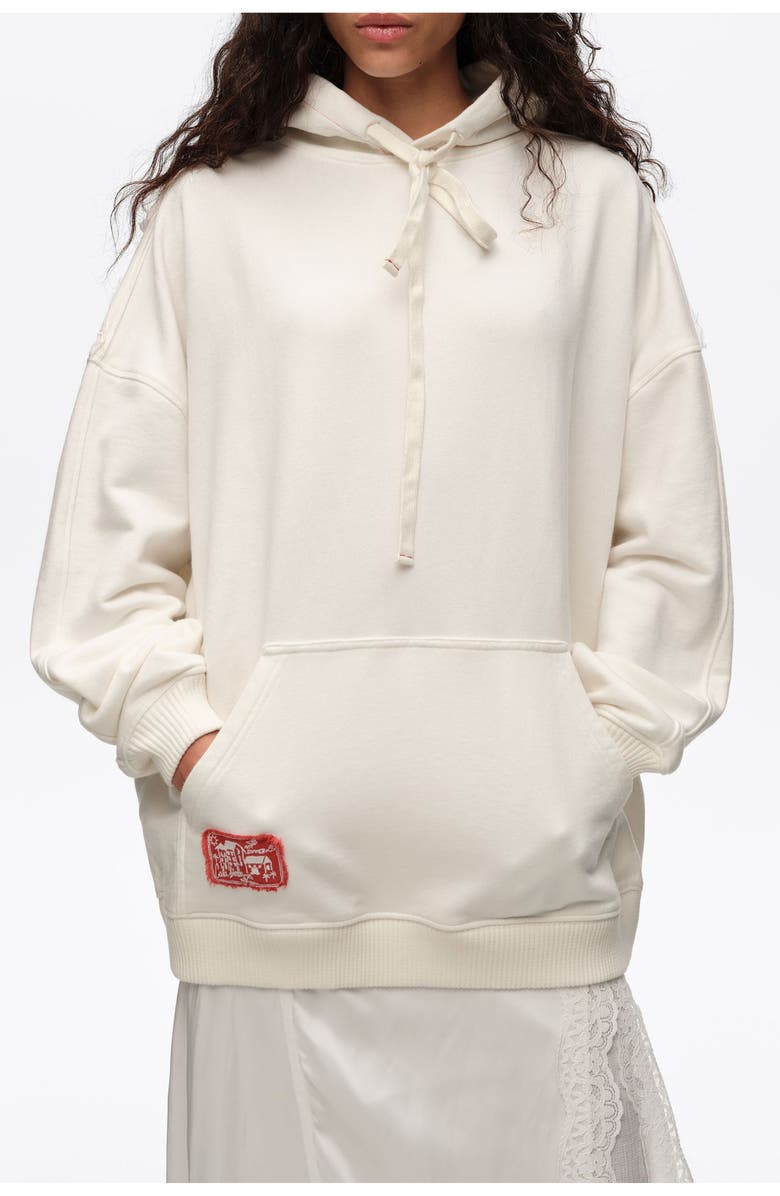 Bimba y Lola Embroidered Oversize Hoodie, Alternate, color, White
