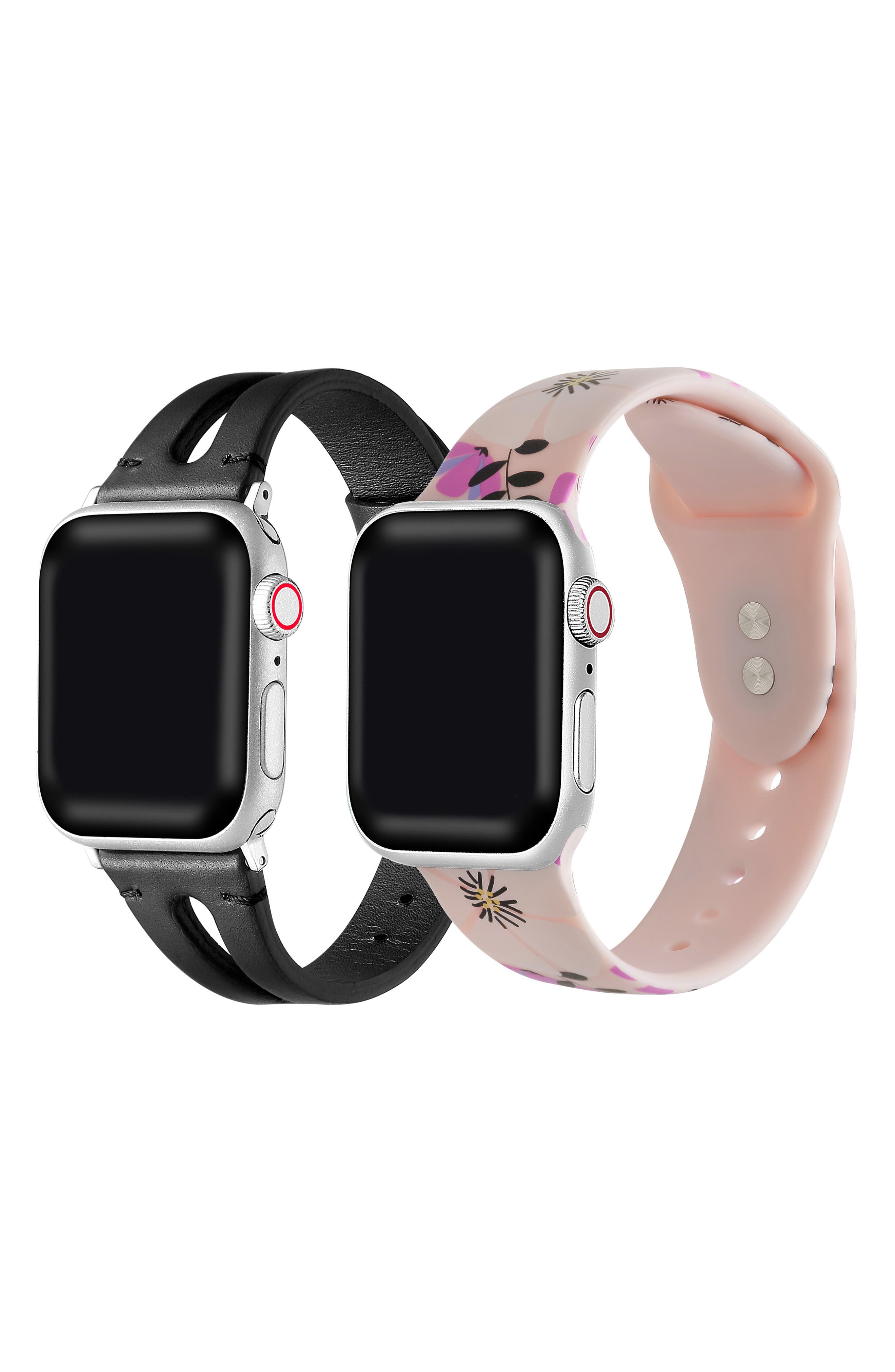 Sage Leather and Silicone Watchband Set of 2