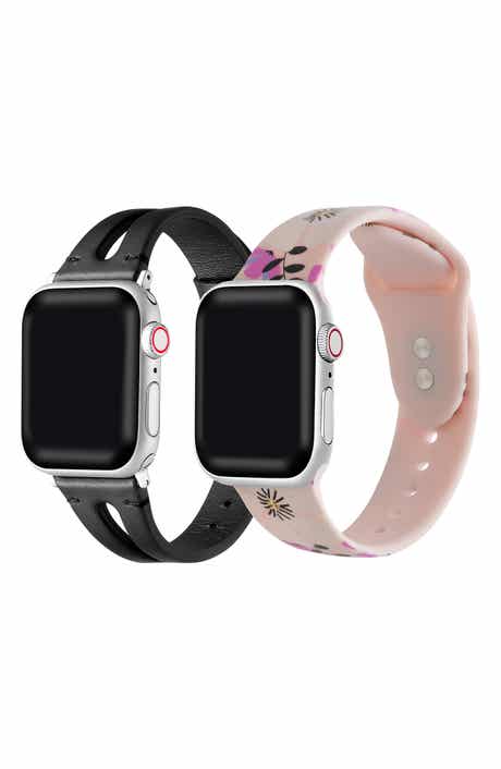 Sage Leather and Silicone Watchband Set of 2