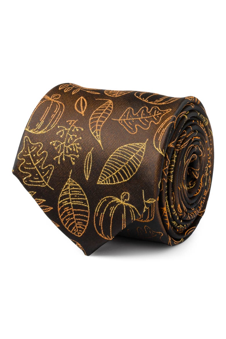 Fall Spice Silk Blend Tie, Alternate, color, BROWN