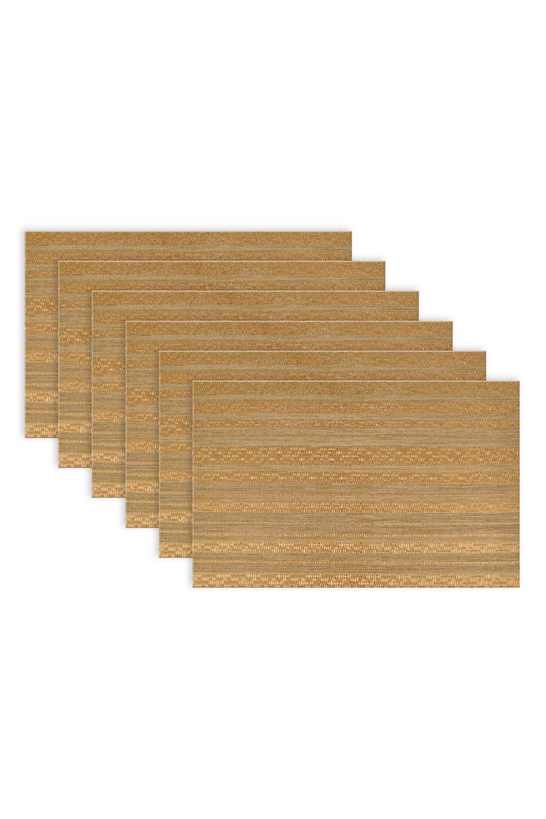 PVC Double frame Placemat Set/6, Main, color, Metallic Gold
