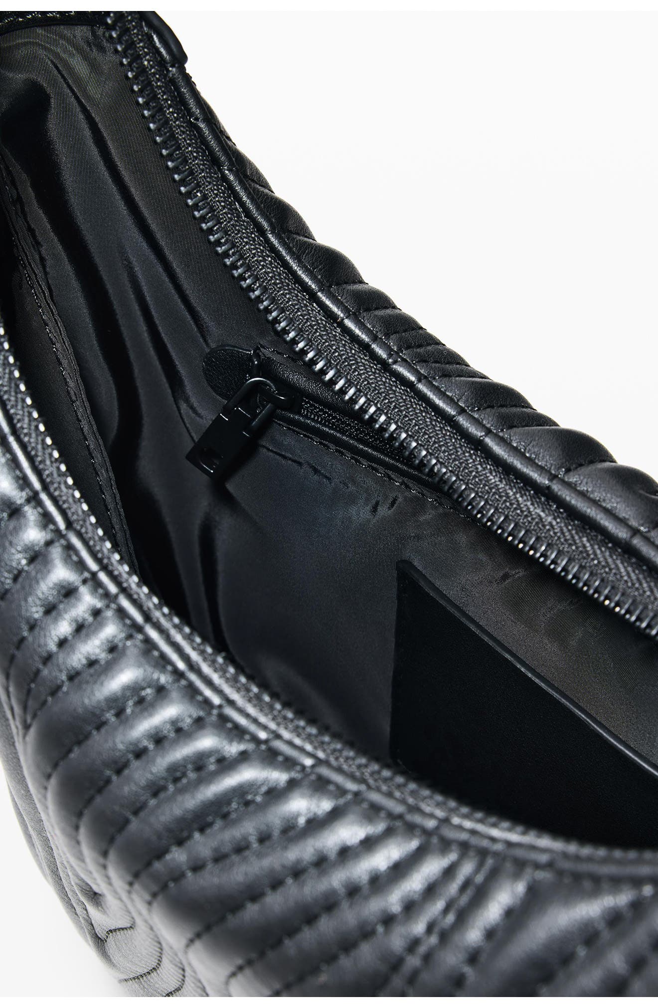 Desigual Wavy Stitch Faux Leather Shoulder Bag, Alternate, color, 