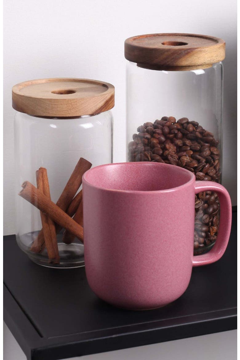 Tom Stoneware 4-Piece Mug Set, Alternate, color, Pink White