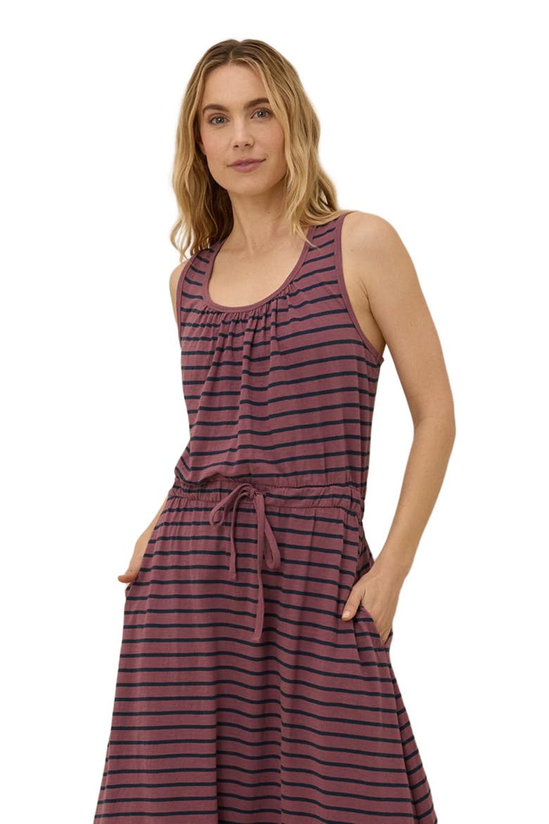Organic Cotton Relaxed Slub Tank Maxi Dress, Alternate, color, Sea Ranch Stripe Mauve