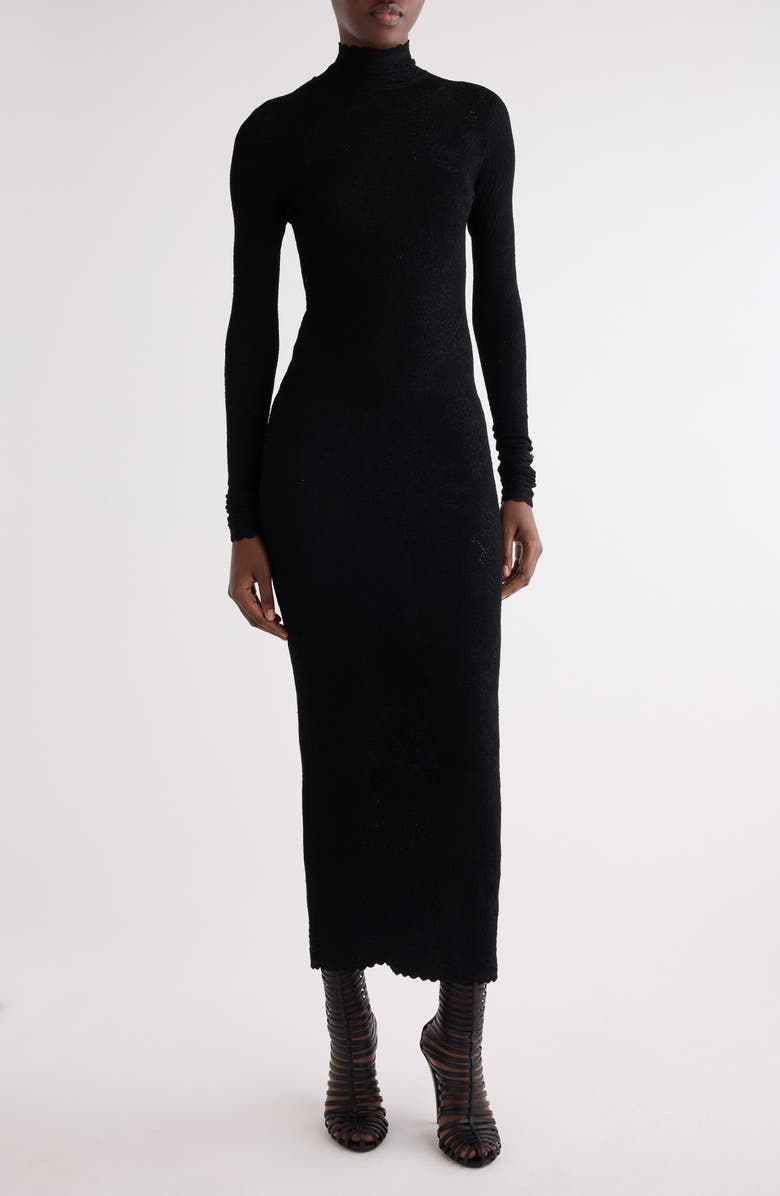 Givenchy Long Sleeve Open Back Body-Con Sweater Dress, Main, color, Black