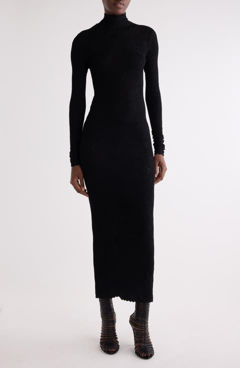 Long Sleeve Open Back Body-Con Sweater Dress