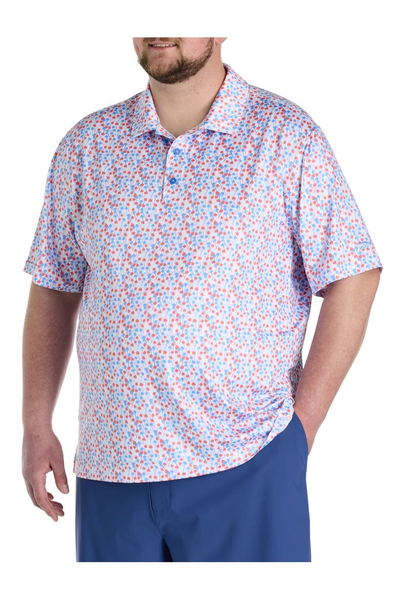Big & Tall Performance Tropical Americana Polo Shirt, Main, color, MULTI