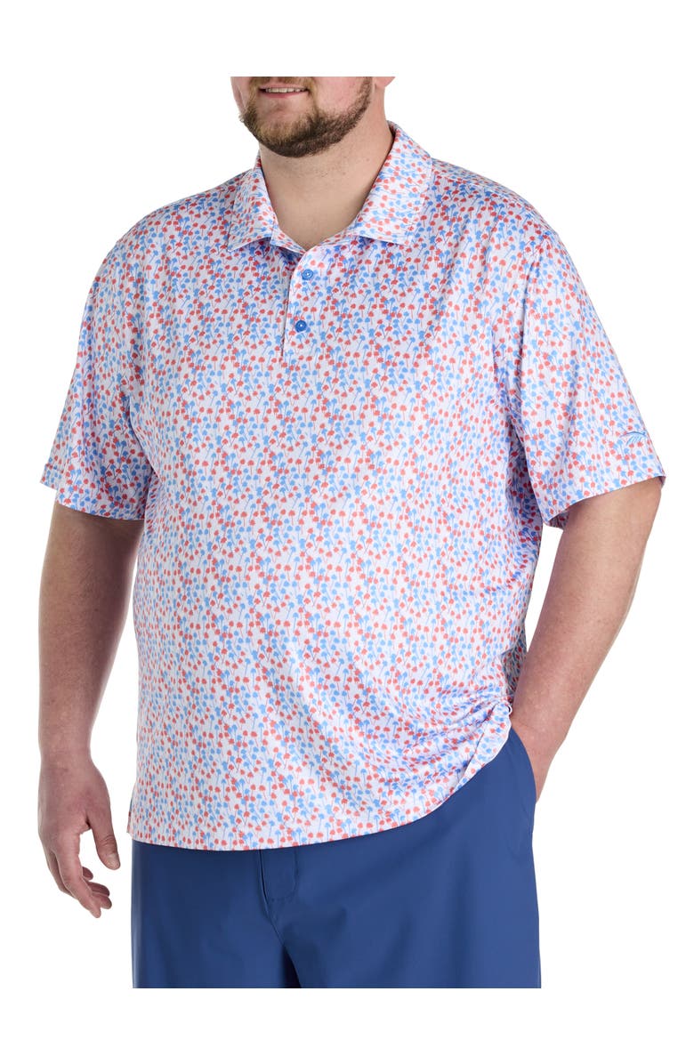 Reebok Big & Tall Performance Tropical Americana Polo Shirt, Main, color, Multi