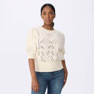 Krimson Klover Clary Short Sleeve Pointelle Sweater