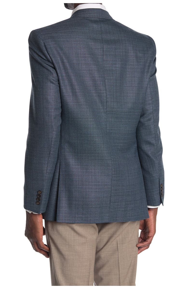 Ted Baker London Jarrett Teal Crosshatch Two-Button Notch Lapel Slim Fit Wool Sport Coat, Alternate, color,