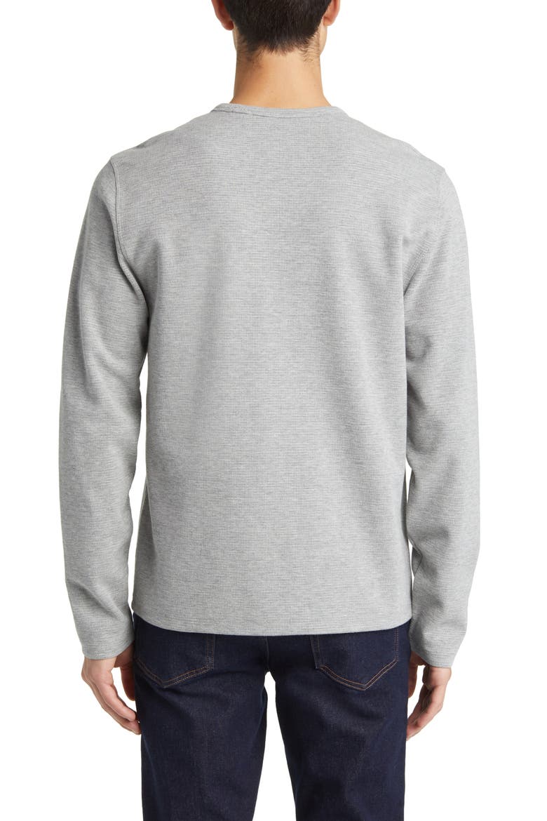 Cotton Blend Waffle Knit Top, Alternate, color, HEATHER GREY/ SIERRA PINE