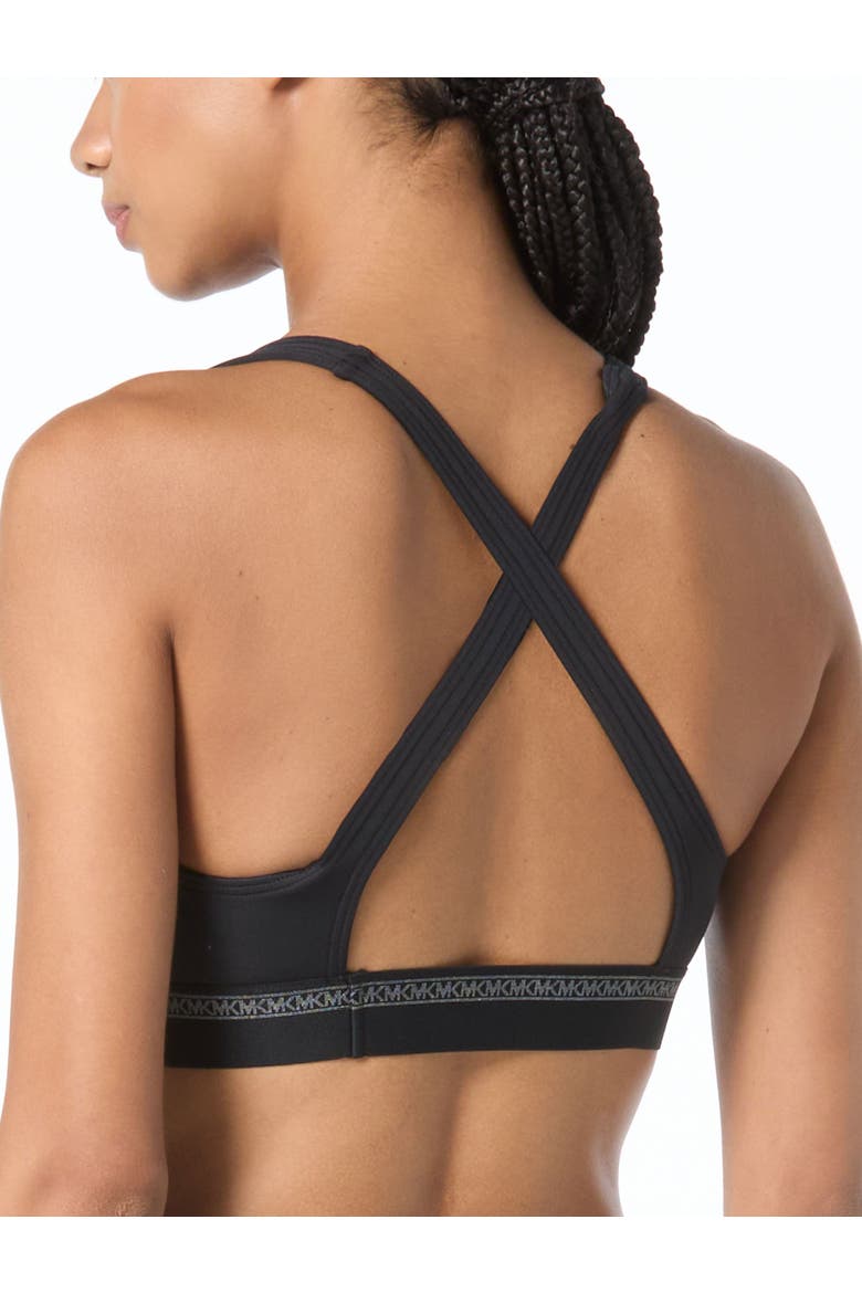 Signature Scuba Cross Back Bra Swim Top, Alternate, color, Black