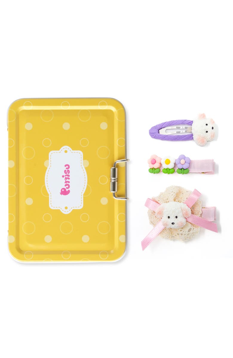 Puttisu 3pc Hair Clip Set - Puppy Blossom Pals, Alternate, color, Lilac Puppy Garden - Lavender