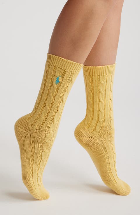 Seasonless Cable Crew Socks