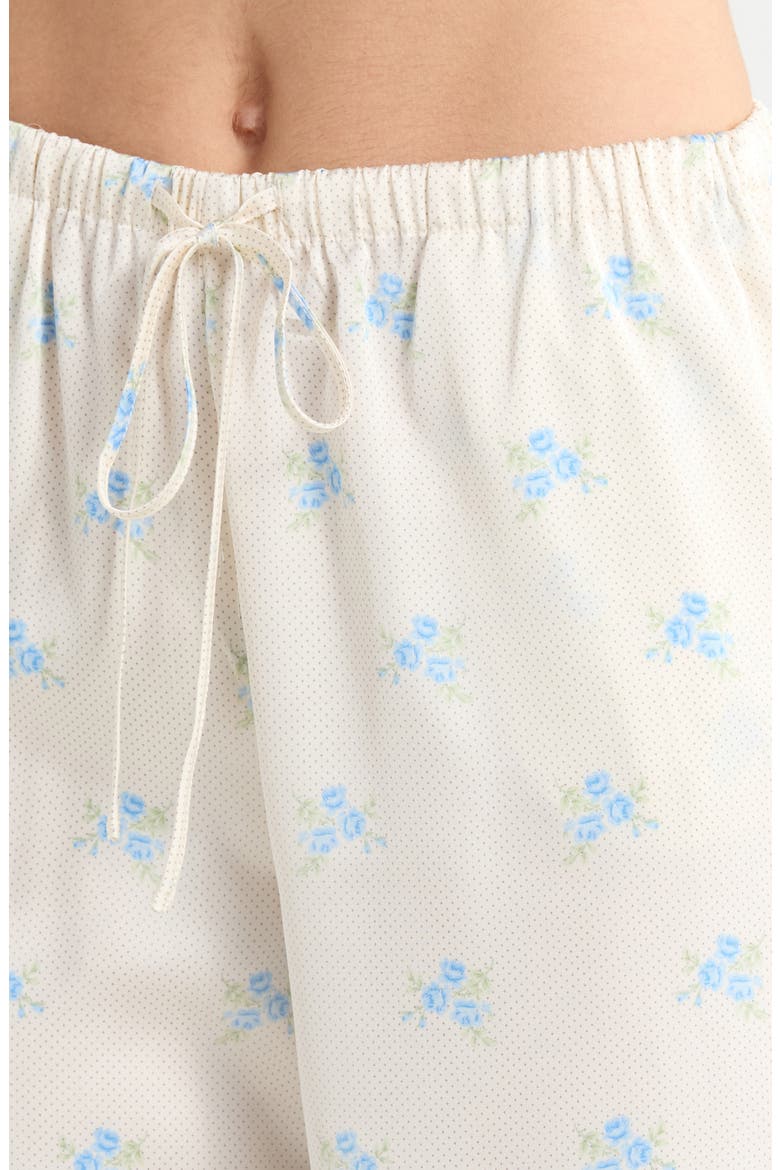 Noreen Floral Mesh Pajama Pants, Main, color, PRINT ECRU BACKGR