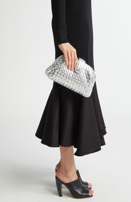 Bottega Veneta Mini Lauren 1980 Intrecciato Metallic Leather Clutch