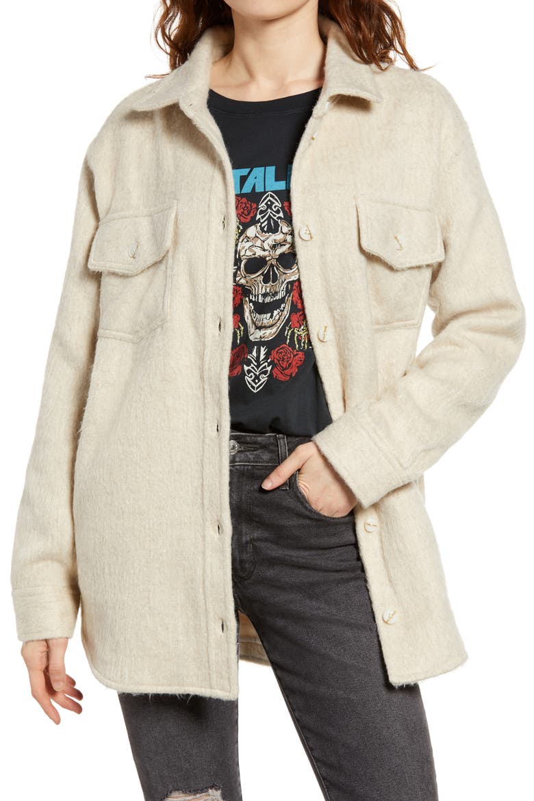 Shirt Jacket, Main, color, HEATHER IVORY