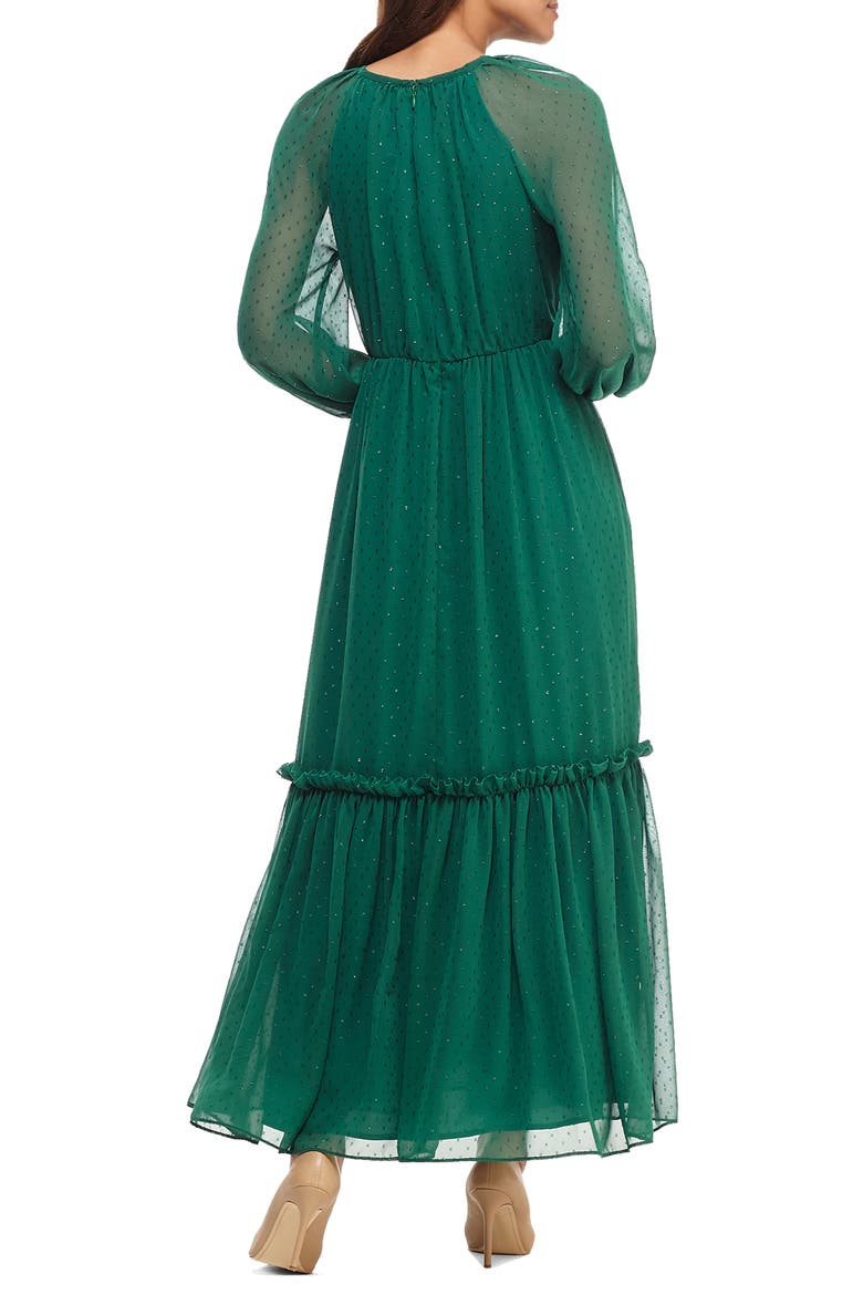 Long Sleeve Chiffon Maxi Dress, Alternate, color, HOLLY