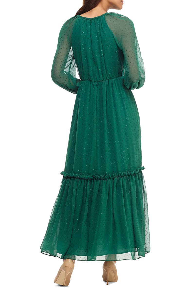 Gal Meets Glam Collection Long Sleeve Chiffon Maxi Dress, Alternate, color, 