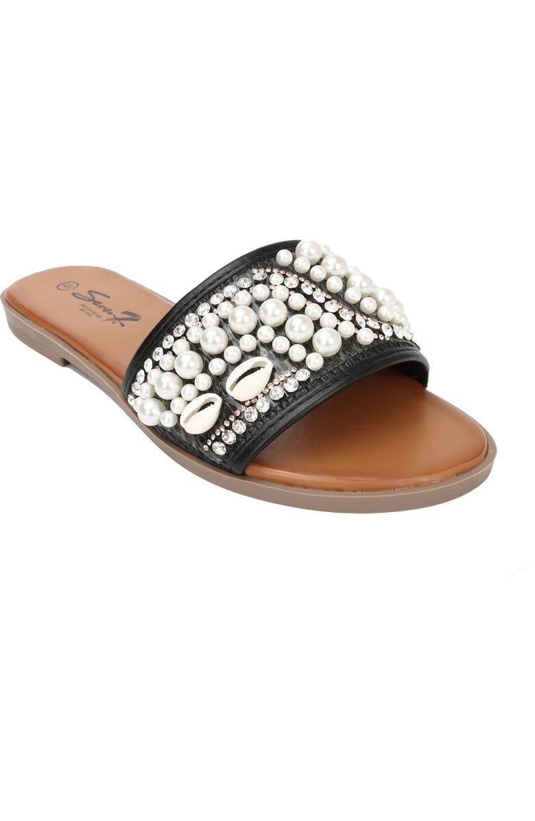 Seven7 Embellished Slide Sandal, Main, color, Black