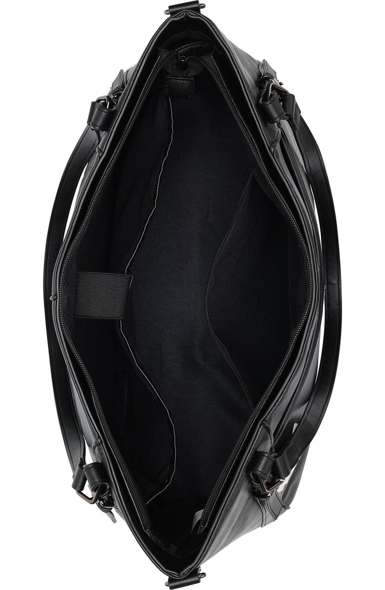 ELLE Leisure Luxe 33L Vegan Leather Weekender Duffel Bag, Alternate, color, Black