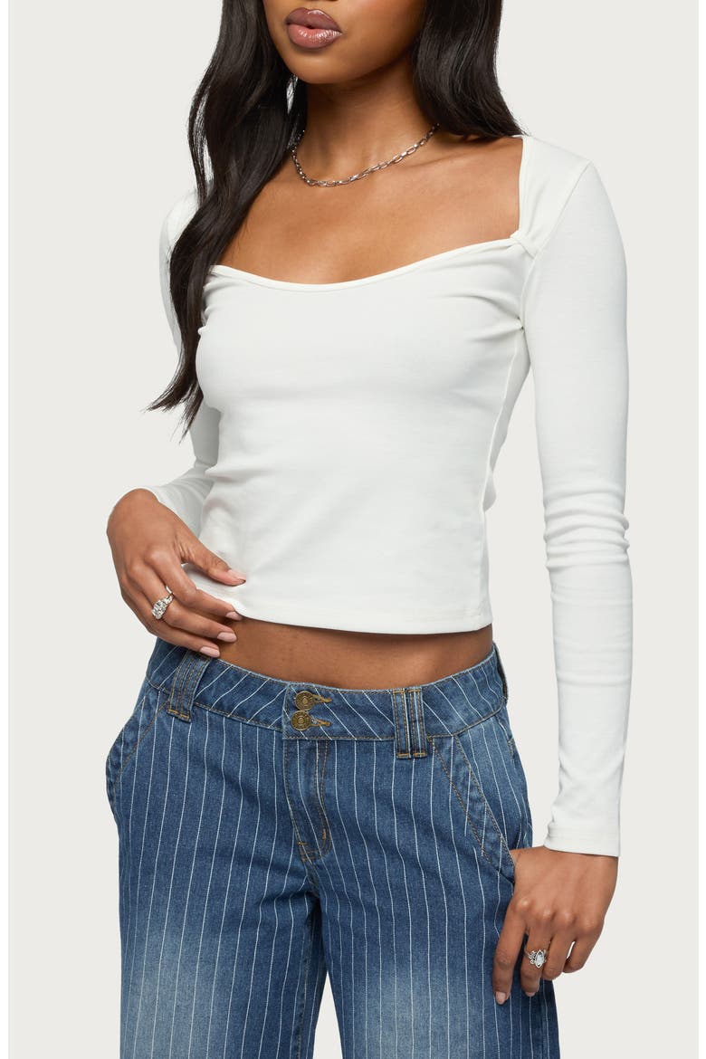 Ximena Long Sleeve Top, Main, color, WHITE