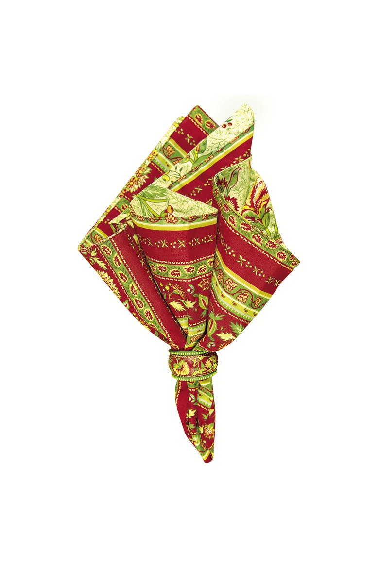 Kensington Cotton Reversible Napkin, Set of 6, Alternate, color, red