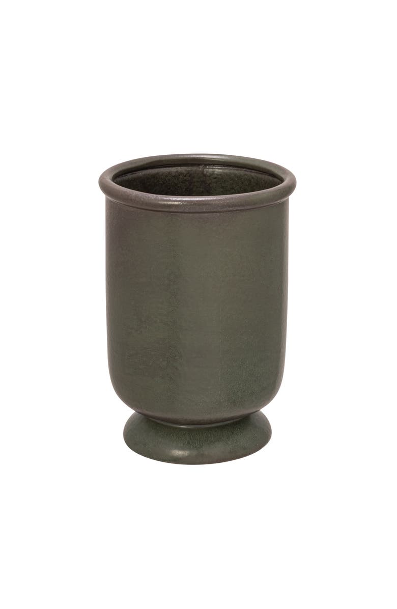 Storied Home Round Stoneware Vase and Reactive Glaze, Green, Main, color, 