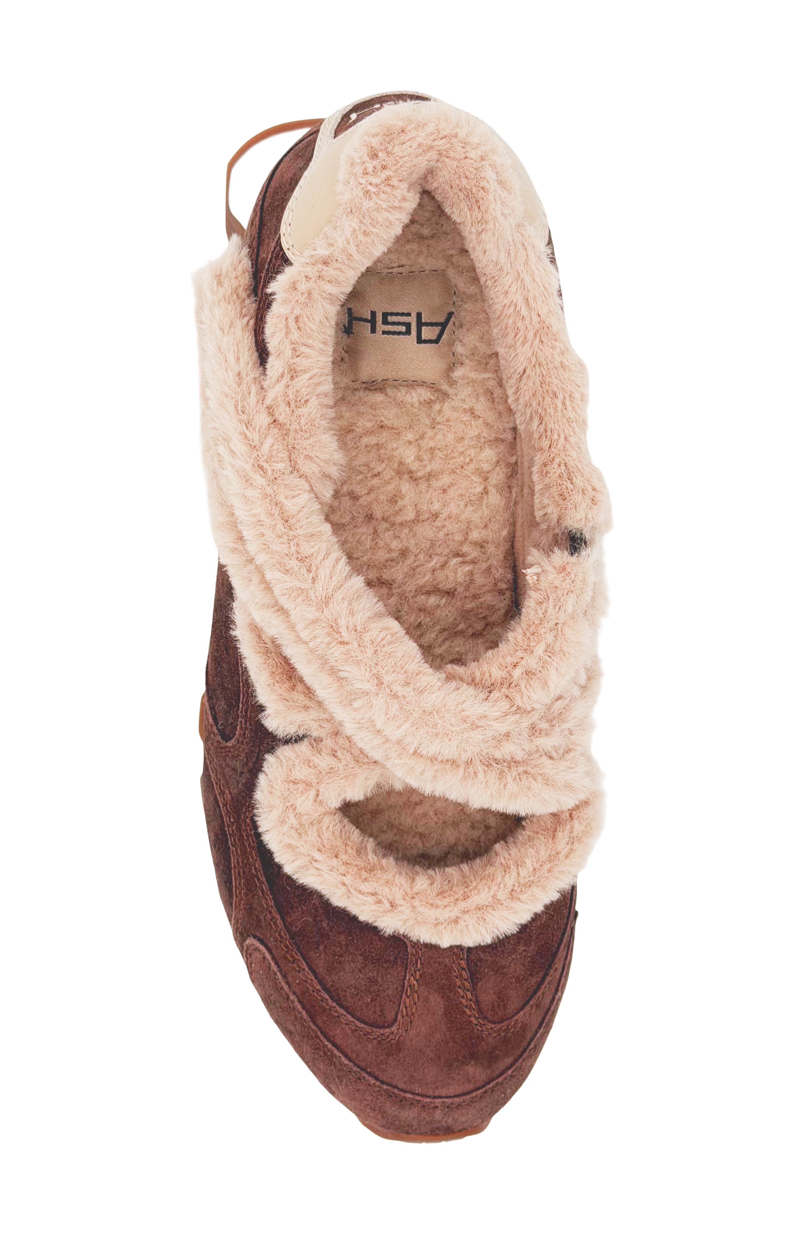 Kore Bis Faux Fur Trimmed Leather Sneaker, Alternate, color, MINK