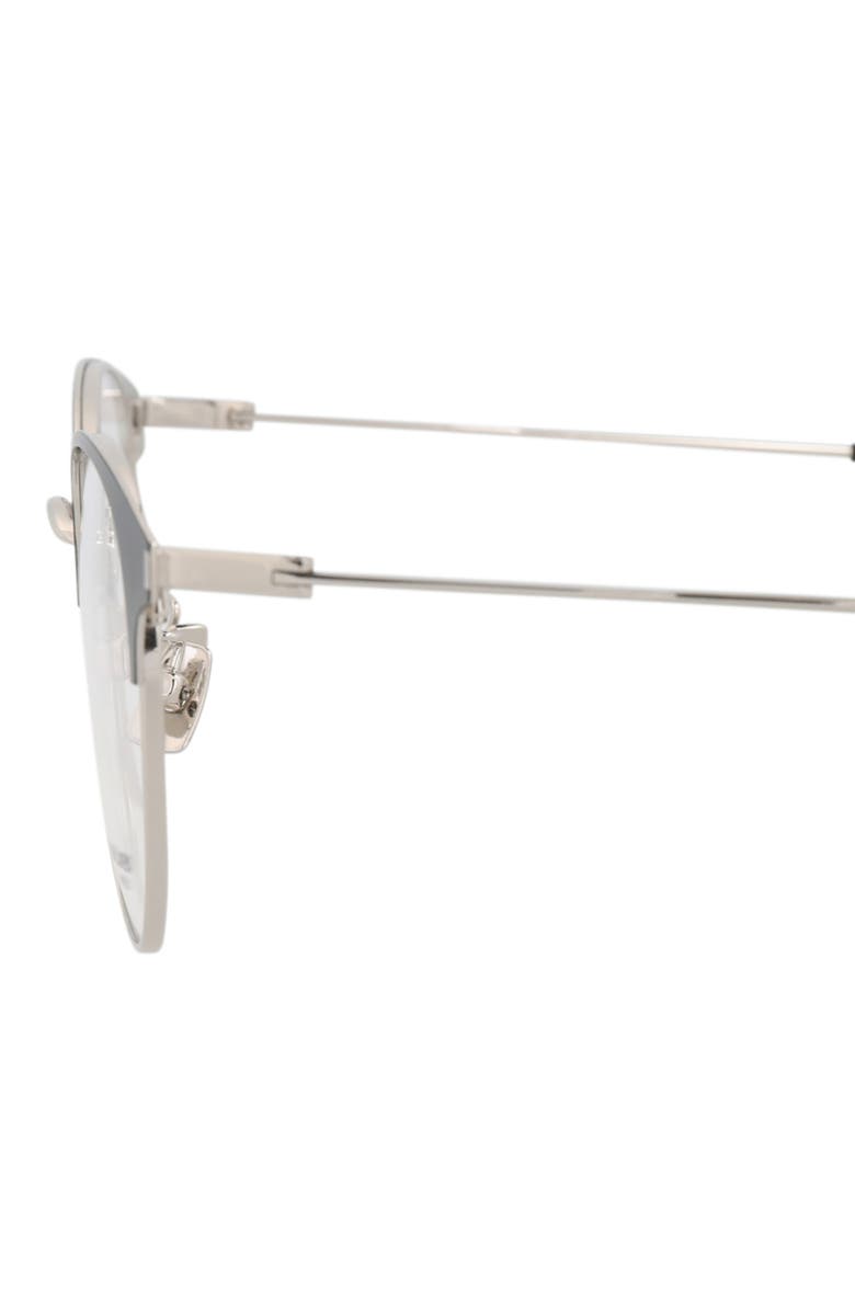 Saint Laurent 52mm Cat Eye Optical Glasses, Alternate, color, Black Silver Transparent