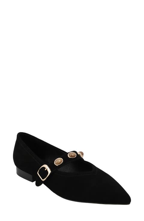 Abrina Mary Jane Leather Flat