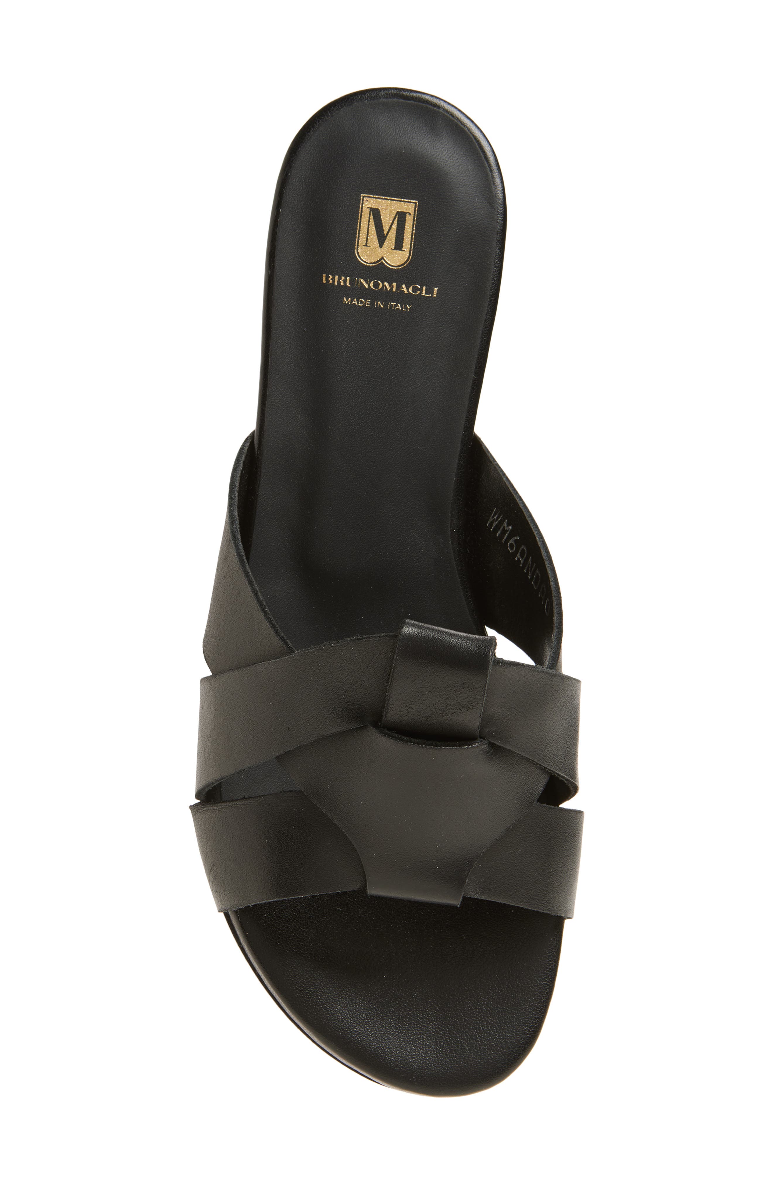 Bruno Magli Andria Woven Slide Sandal, Alternate, color, Black Leather