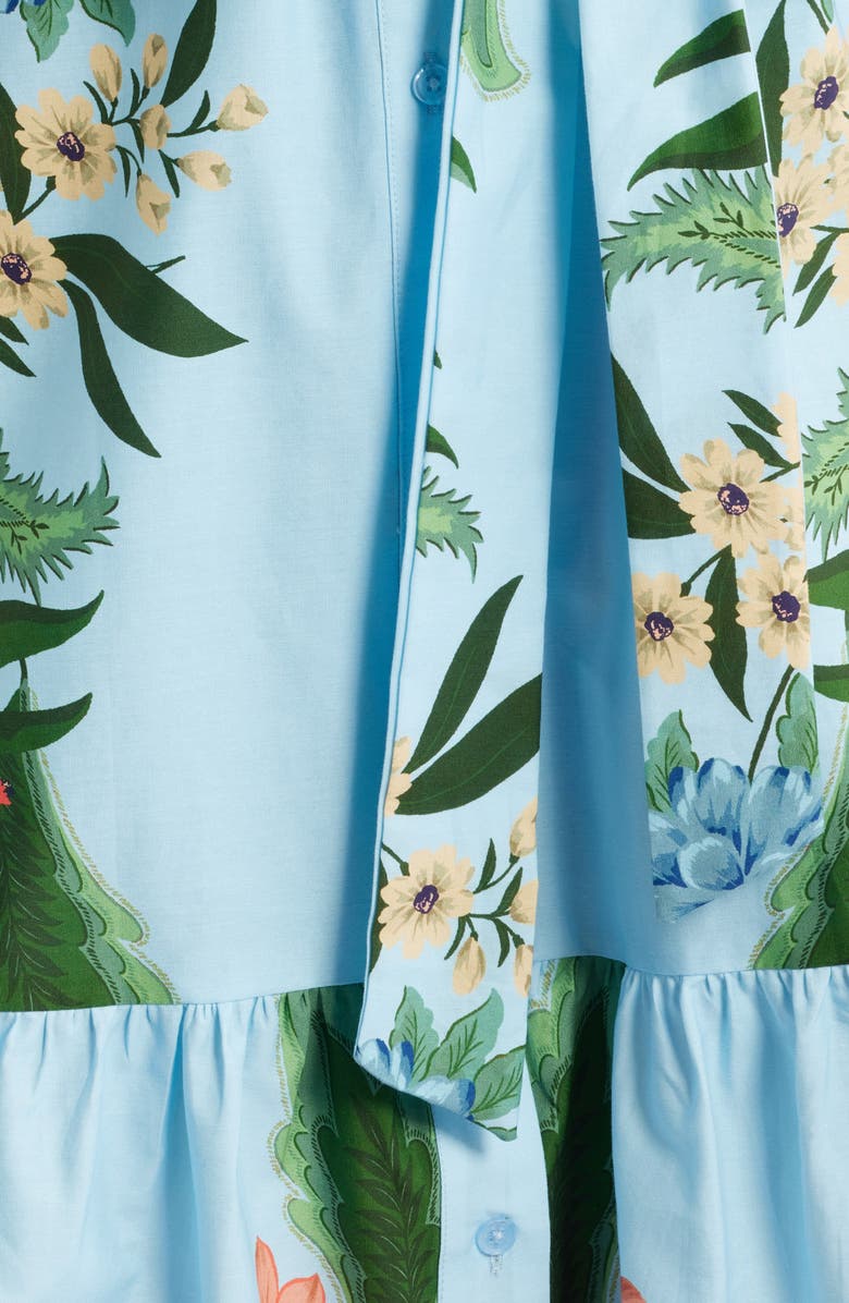 Julia Jordan Print Puff Sleeve Tie Waist Dress, Alternate, color, Blue Multi