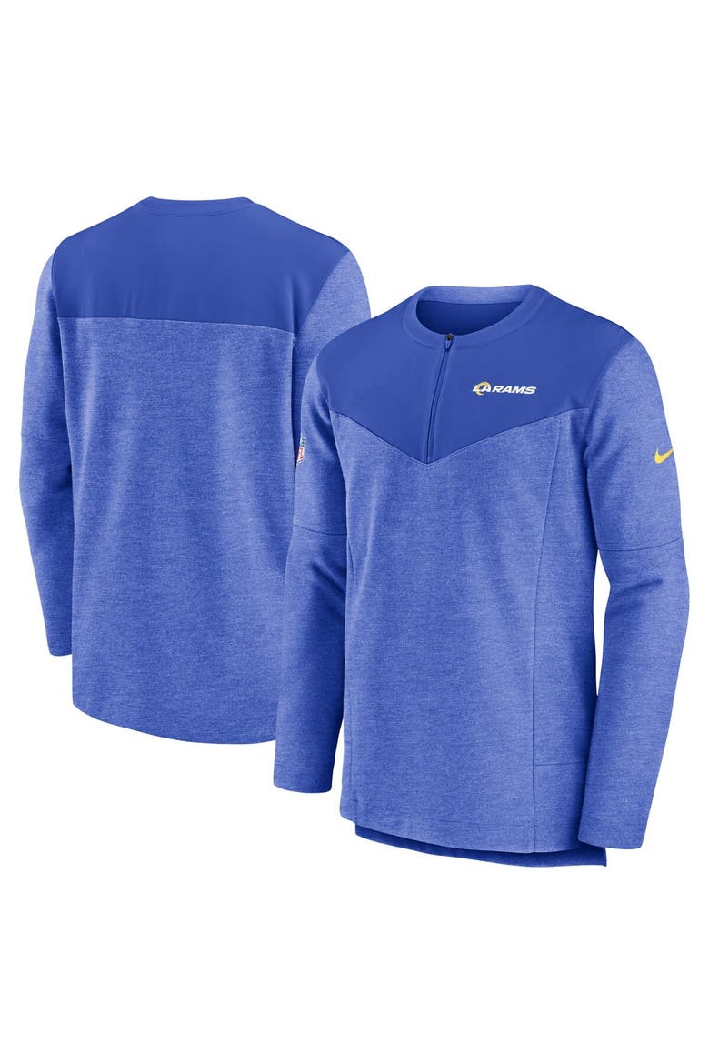 Men's Nike Royal Los Angeles Rams Sideline Lockup Performance Quarter-Zip Top, Main, color, Royal