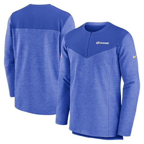 Men's Nike Royal Los Angeles Rams Sideline Lockup Performance Quarter-Zip Top