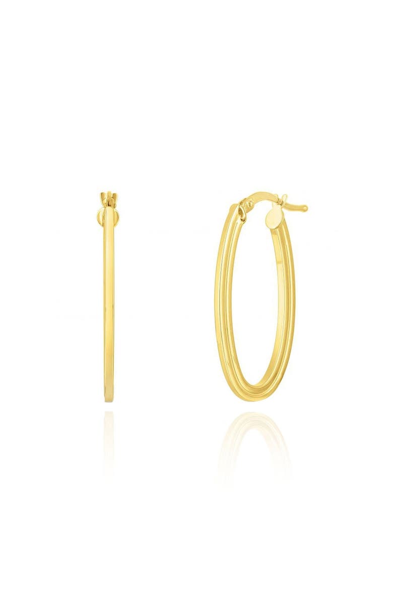 Gold Oval Hoop Earrings, Main, color, Yellow Gold