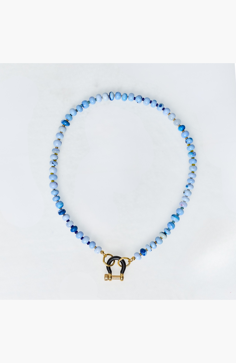SHOP SPICY DAN Lucky Gender Inclusive Blue Opal Necklace, Alternate, color, Blue