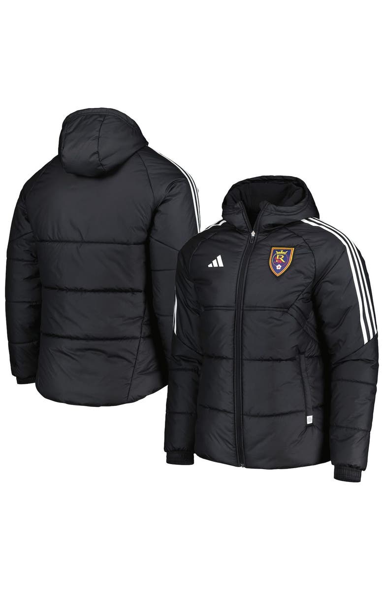 adidas Men's adidas Black Real Salt Lake Winter Raglan Full-Zip Hoodie Jacket, Main, color,