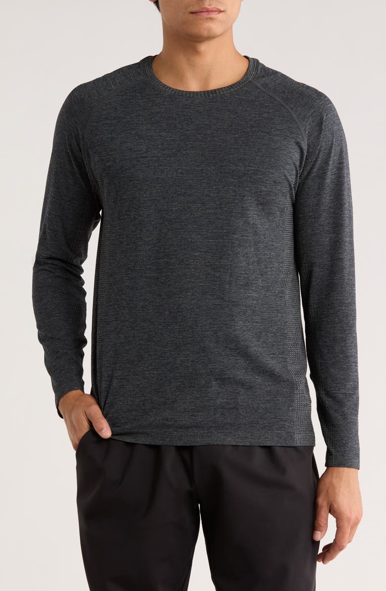 90 DEGREE BY REFLEX Seamless Core Flex Long Sleeve T-Shirt, Main, color, Mulled Basil