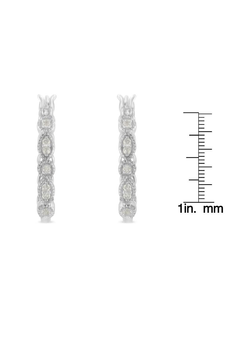 Haus of Brilliance Silver 1/6 Ct Diamond Milgrain Hoop Earring, Alternate, color, White