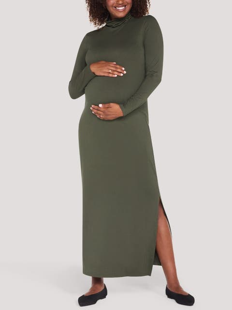 Turtleneck Long Sleeve Knit Maxi Dress