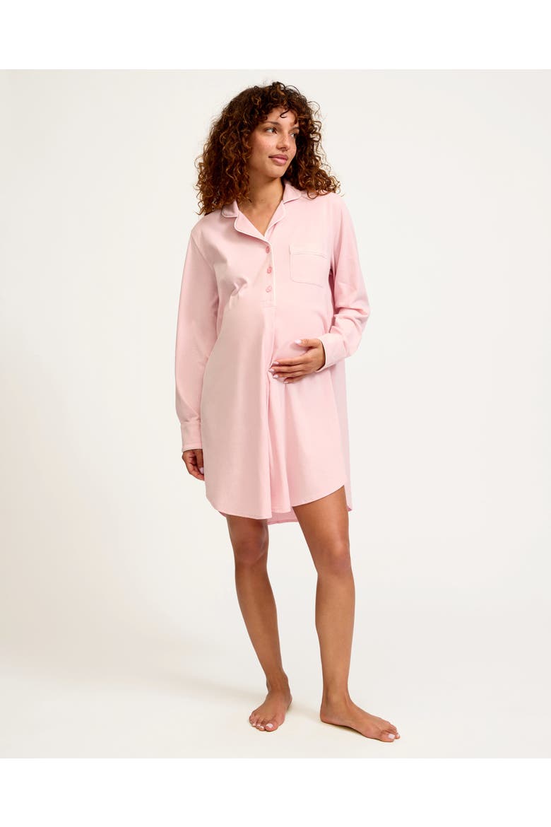 Women's Pima Maternity Nightshirt, Alternate, color, Pink