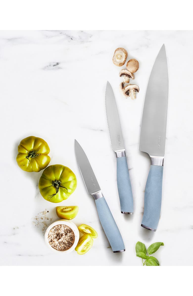 GreenPan Set of 3 Titanium Coated Knife Set, Alternate, color,
