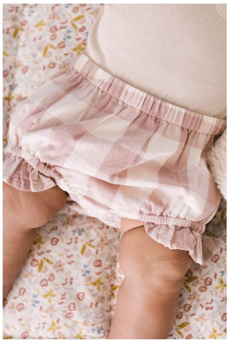 Ruffle Organic Cotton Bloomers, Alternate, color, CHECKMATE IRIS