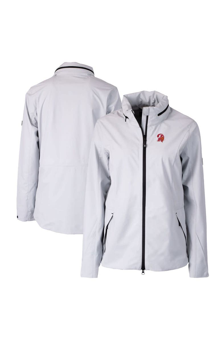 Cutter & Buck Women's Cutter & Buck Gray Tampa Bay Buccaneers Throwback Logo Vapor Full-Zip Rain Jacket, Main, color, 