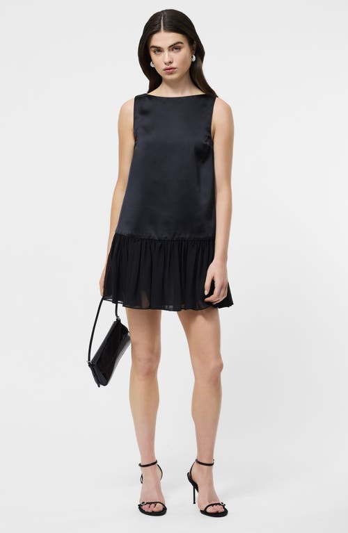 French Connection Marina Slinky Pleated Minidress In Black